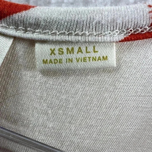 Anthropologie Maeve XS Summer Breeze Orange Off White Floral Dress Ruched Waist - Picture 12 of 15